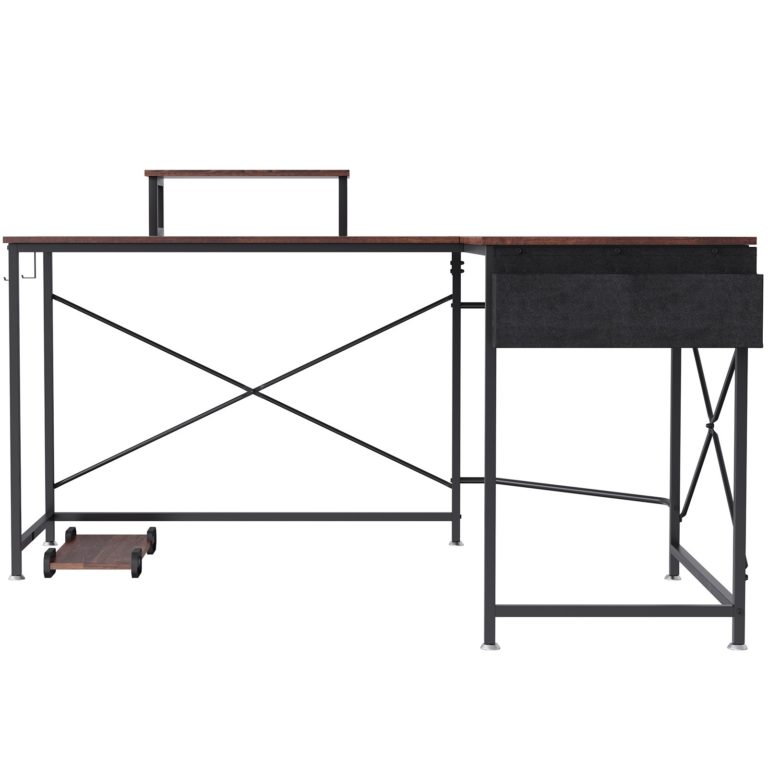 Rohový Kancelársky Stôl 150cm Hnedý – Obrázok 4