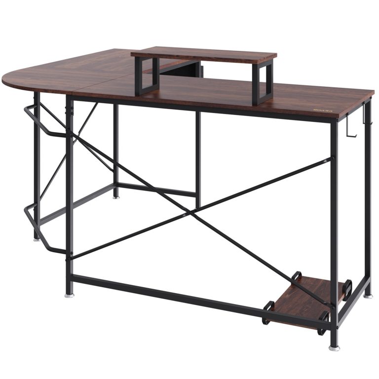 Rohový Kancelársky Stôl 150cm Hnedý – Obrázok 5