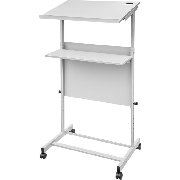Nastaviteľný Stolík Na Kolieskach Biely – Obrázok 3