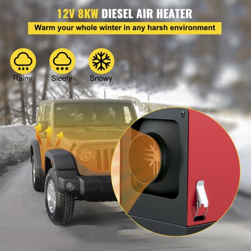 Prenosný Naftový Ohrievač 12V 8kW (1 Výduch) LCD Display – Obrázok 3