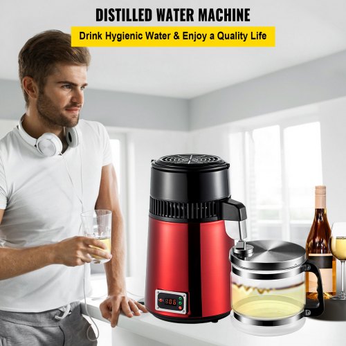 Destilátor Na Vodu 4l S Nastaviteľnou Teplotou (Červený) – Obrázok 3
