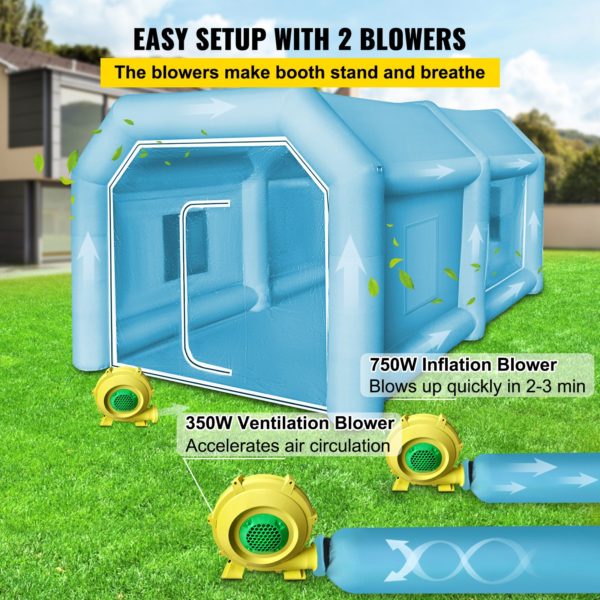 Nafukovací Stan Na Lakovanie S Dvoma Ventilátormi (4×2,5×2,2m) – Obrázok 4