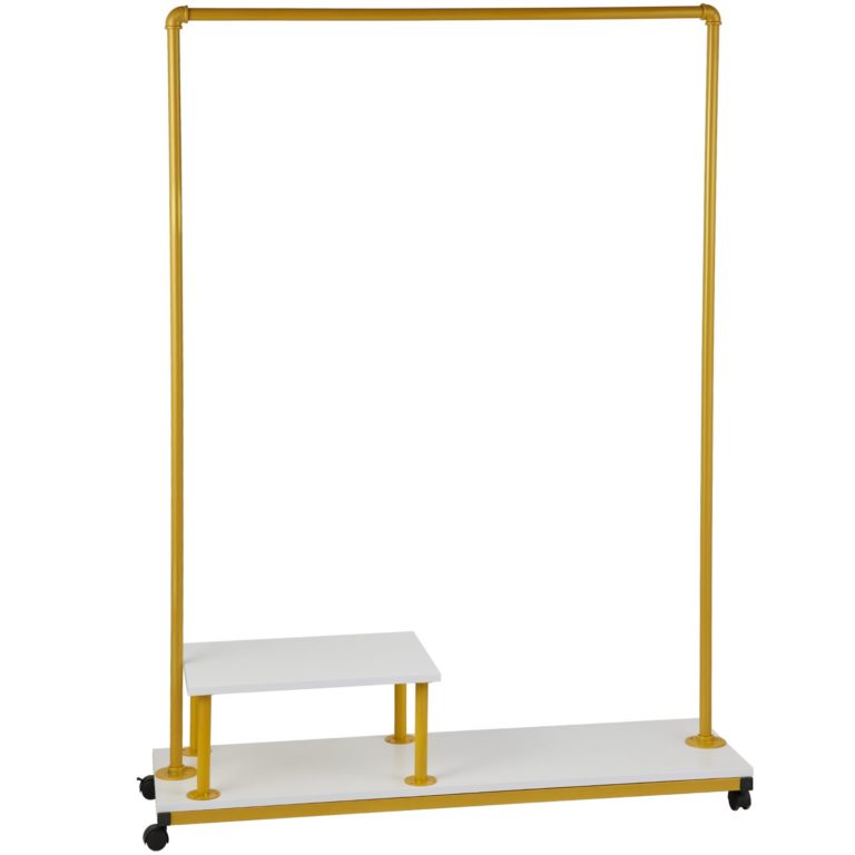 Kolieskový Stojan Na Oblečenie 120 X 36 X 160 Cm (S Poličkou) – Obrázok 3