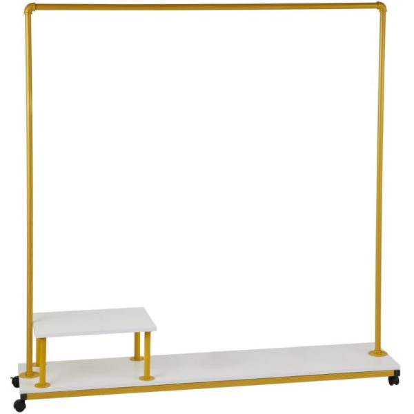Kolieskový Stojan Na Oblečenie 150 X 36 X 160 Cm (S Poličkou) – Obrázok 4