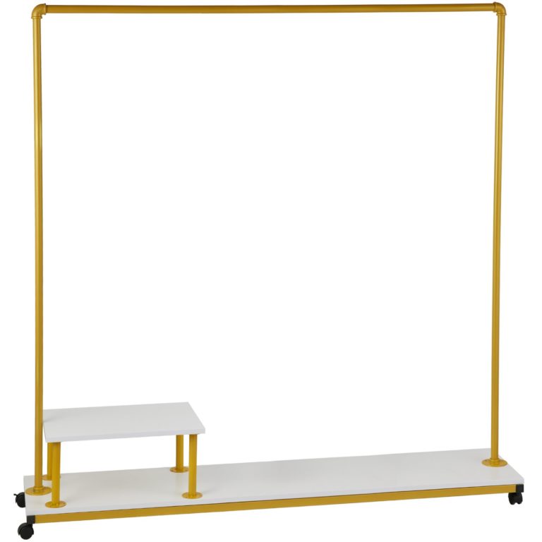 Kolieskový Stojan Na Oblečenie 150 X 36 X 160 Cm (S Poličkou) – Obrázok 4