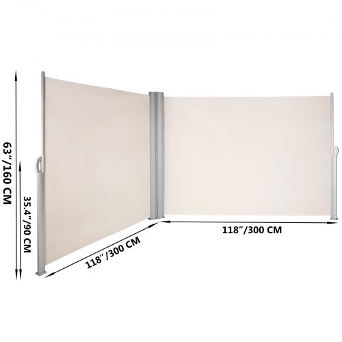 Výsuvná Bočná Markíza 160 X 600 Cm (Béžová) – Obrázok 5