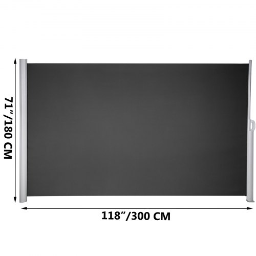 Výsuvná Bočná Markíza 180 X 300 Cm (Čierna) – Obrázok 3