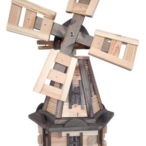Drevený Veterný Mlyn Záhradný, Otočný, Dekoračný 110 Cm