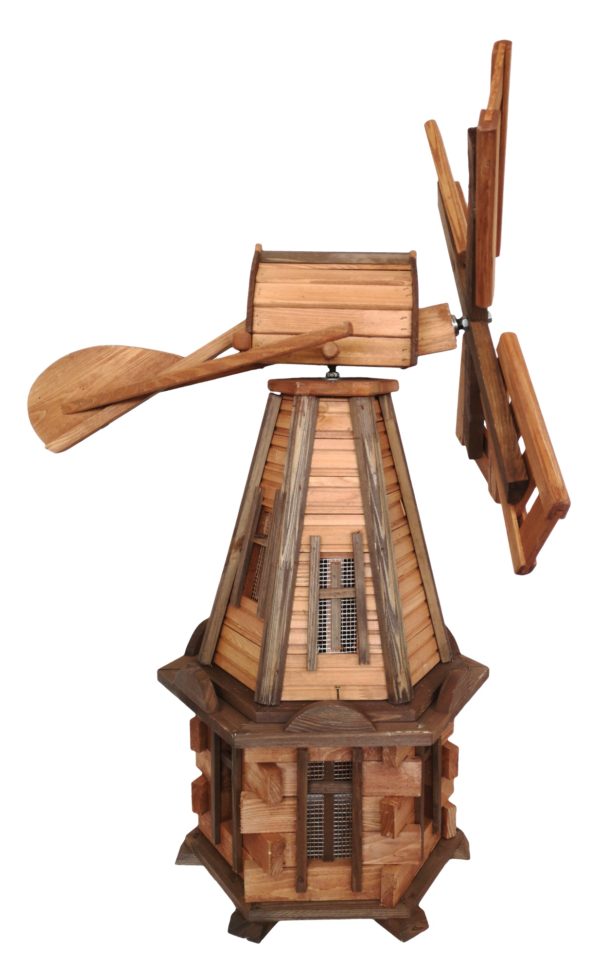 Drevený Veterný Mlyn Záhradný, Otočný, Dekoračný 90cm – Obrázok 3