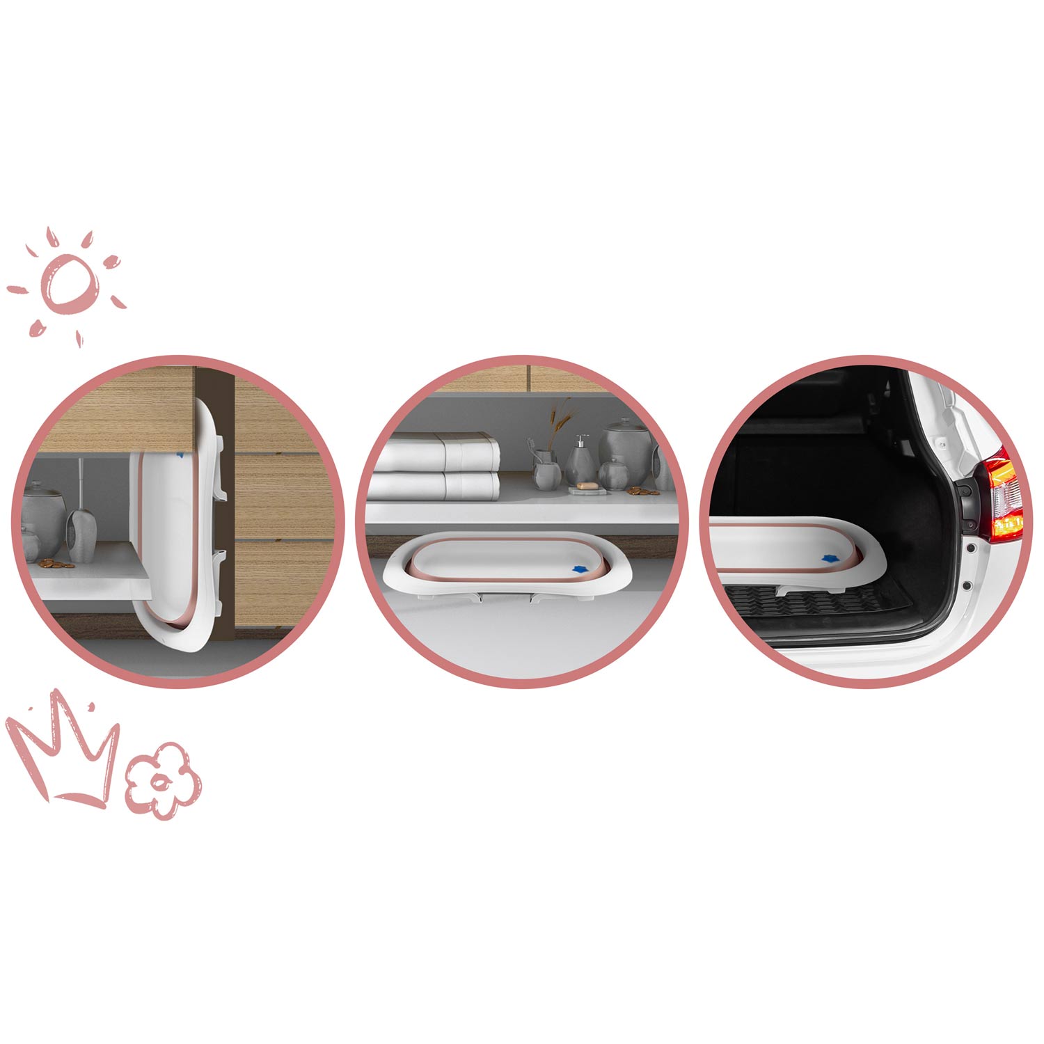 Detská vanička RK-281 biela a ružová – Obrázok 9