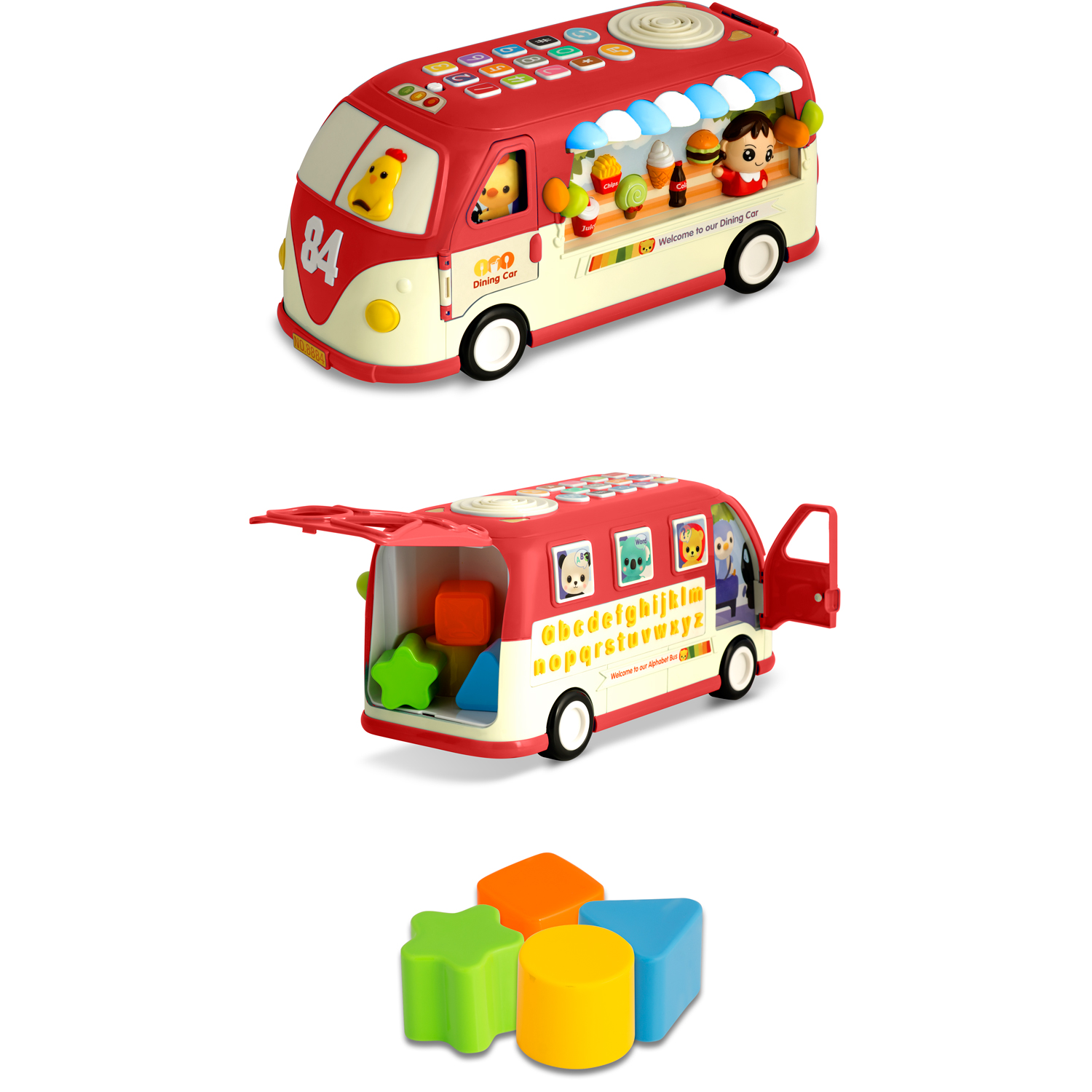 Vzdelávacia hračka RK-741 Ricokids Autobus červený – Obrázok 6