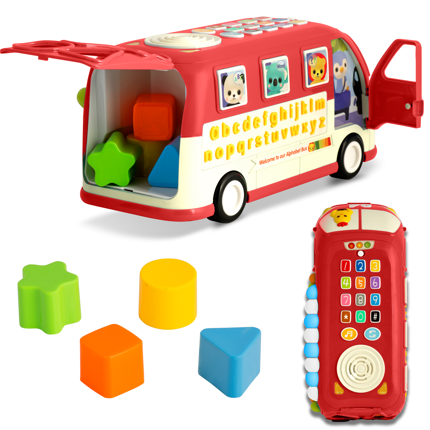 Vzdelávacia hračka RK-741 Ricokids Autobus červený – Obrázok 7