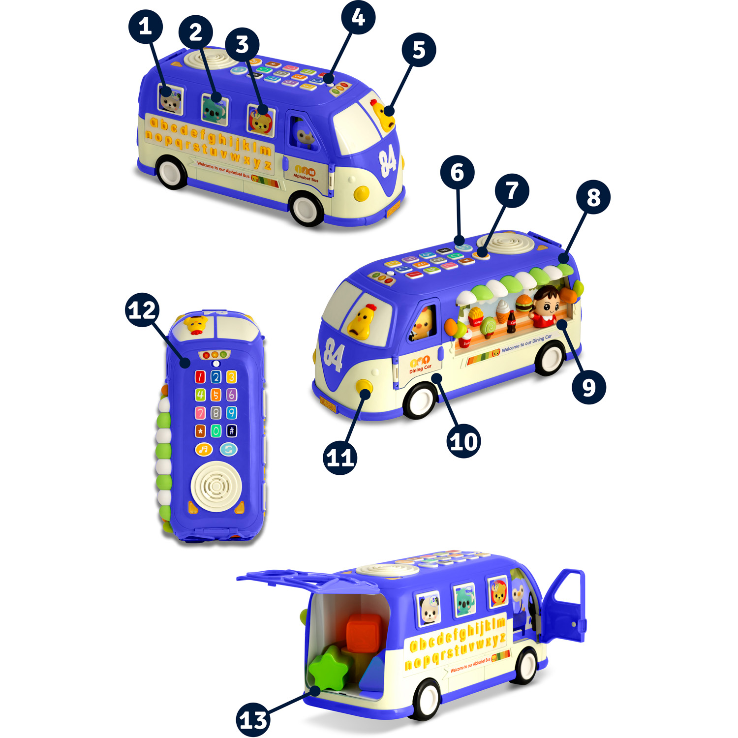 Vzdelávacia hračka RK-741 Ricokids Autobus modrý – Obrázok 9