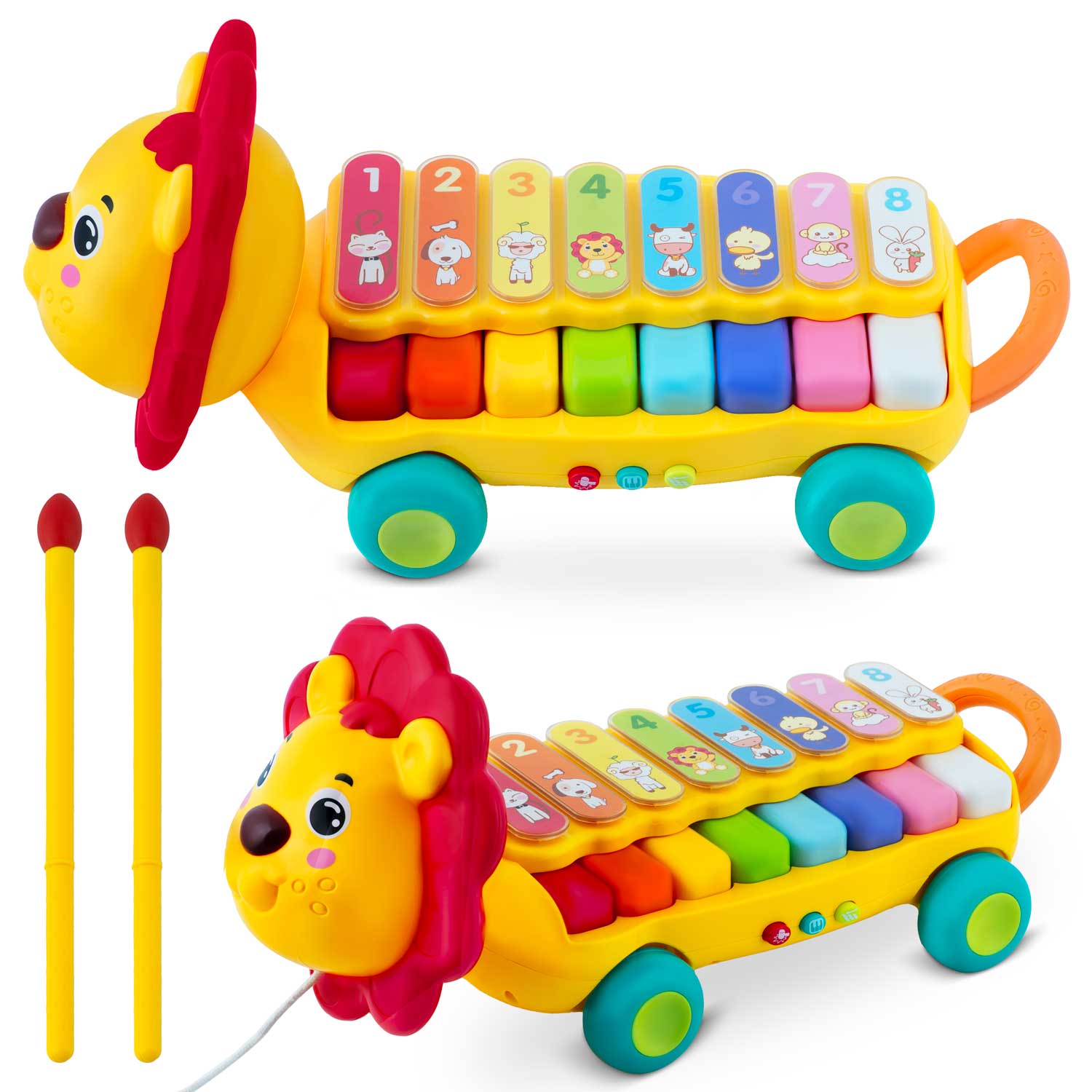 Vzdelávacia hračka činely, xylofón lev RK-740 Ricokids