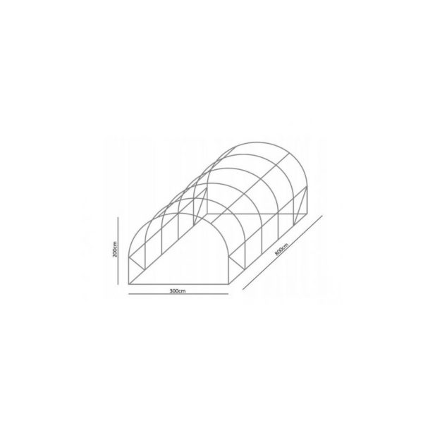Záhradný Fóliovník 3X8X2m – 24m² S UV Filtrom A Konštrukciou – Obrázok 2