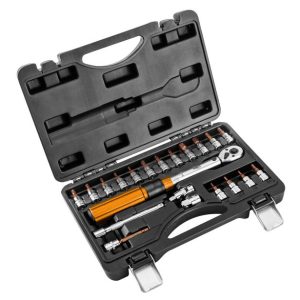 Momentový kľúč 1/4 ", 5-25 Nm, sada 21 ks