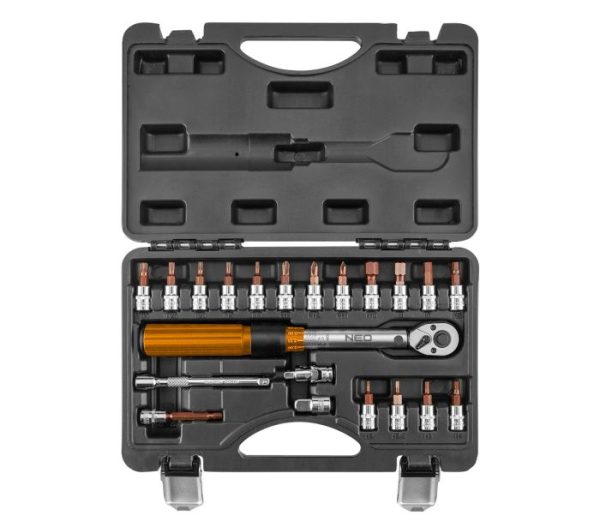 Momentový kľúč 1/4 ", 5-25 Nm, sada 21 ks – Obrázok 2
