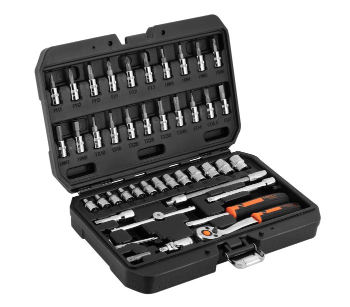 Nástrčné kľúče , 1/4 "CrV súprava 46SK