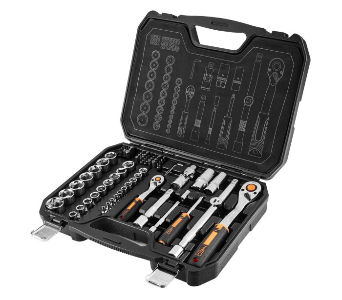 Nástrčné kľúče 1/2", 1/4", súprava 73 ks, CrV – Obrázok 4
