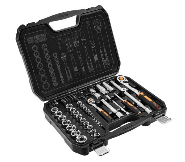 Nástrčné kľúče 1/2", 1/4", súprava 73 ks, CrV