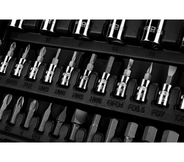 Nástrčné kľúče 1, 4, 1/2 "CrV súprava 110ks – Obrázok 4