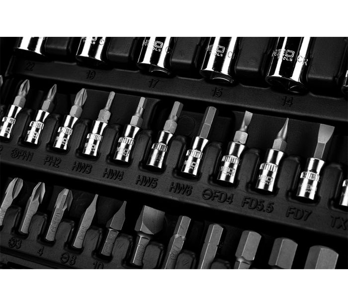 Nástrčné kľúče 1, 4, 1/2 "CrV súprava 110ks – Obrázok 4