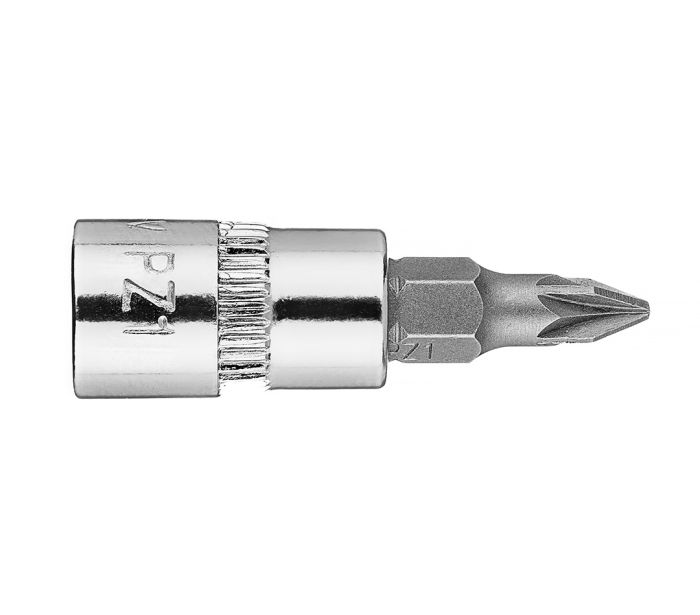 Skrutkovací bit PZ1 na 1/4" zásuvke, krátky, 37 mm – Obrázok 4