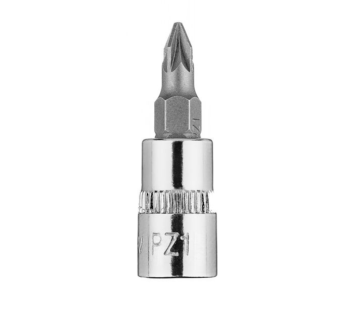 Skrutkovací bit PZ1 na 1/4" zásuvke, krátky, 37 mm – Obrázok 2