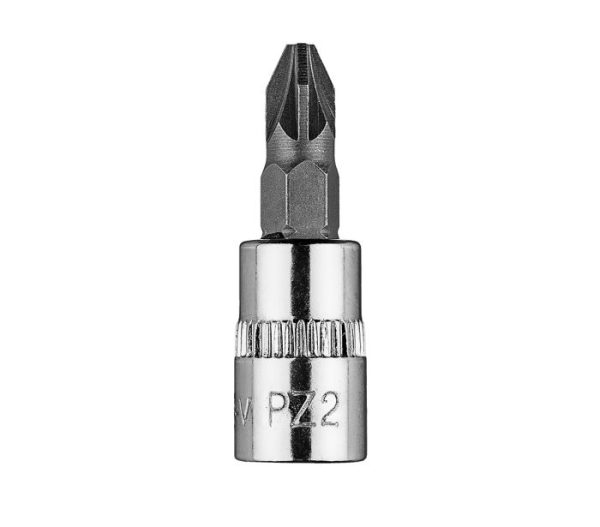 Skrutkovací bit PZ2 na 1/4" zásuvke, krátky, 37 mm