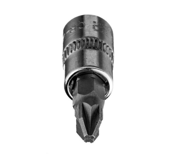 Skrutkovací bit PZ2 na 1/4" zásuvke, krátky, 37 mm – Obrázok 3
