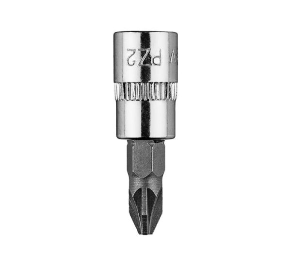 Skrutkovací bit PZ2 na 1/4" zásuvke, krátky, 37 mm – Obrázok 2