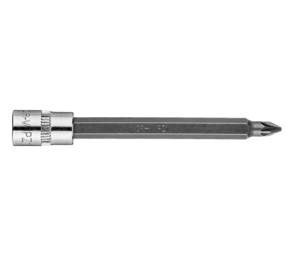 Skrutkovací bit PZ1 na 1/4" zásuvke, dlhý, 87 mm – Obrázok 3