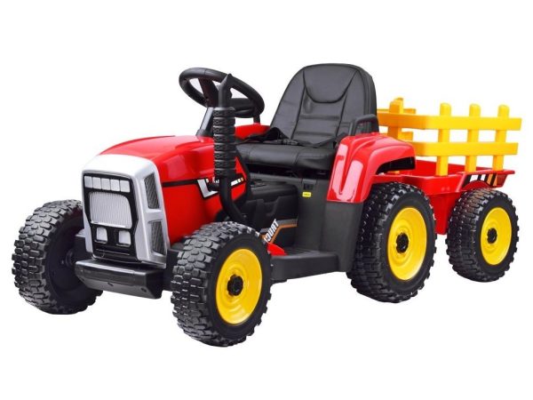 Detský elektrický traktor s vlečkou červený J-PA0242 CZ