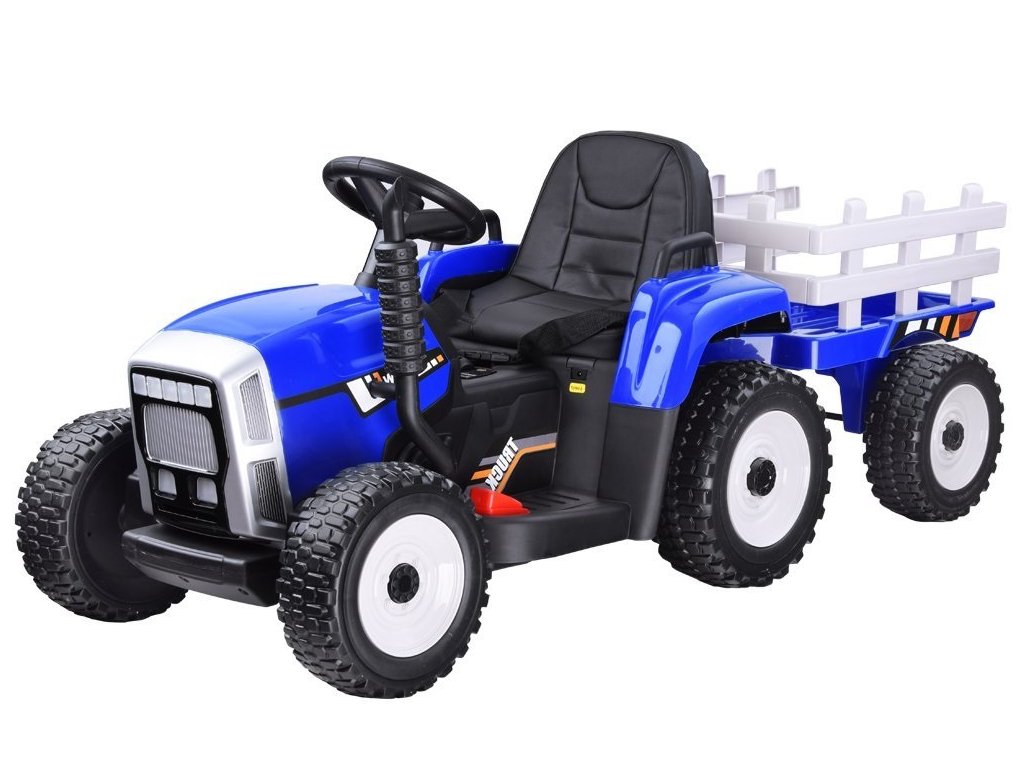Detský elektrický traktor s vlečkou modrý J-PA0242 NI