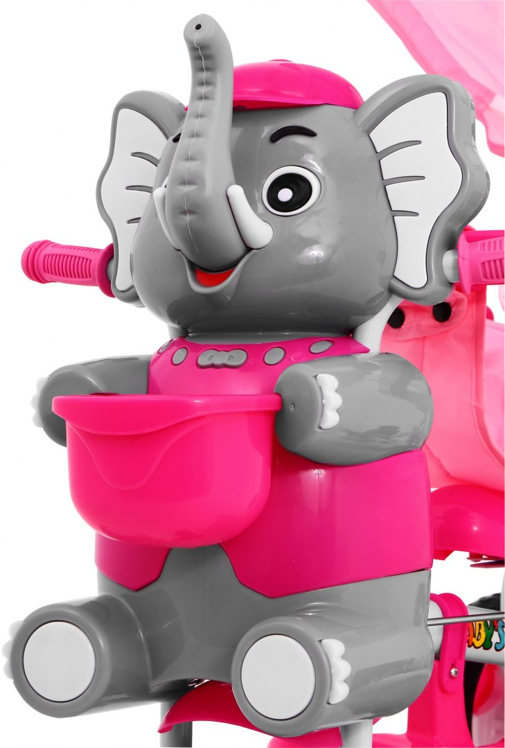 3-kolesový bicykel Happy Elephant Pink – Obrázok 2
