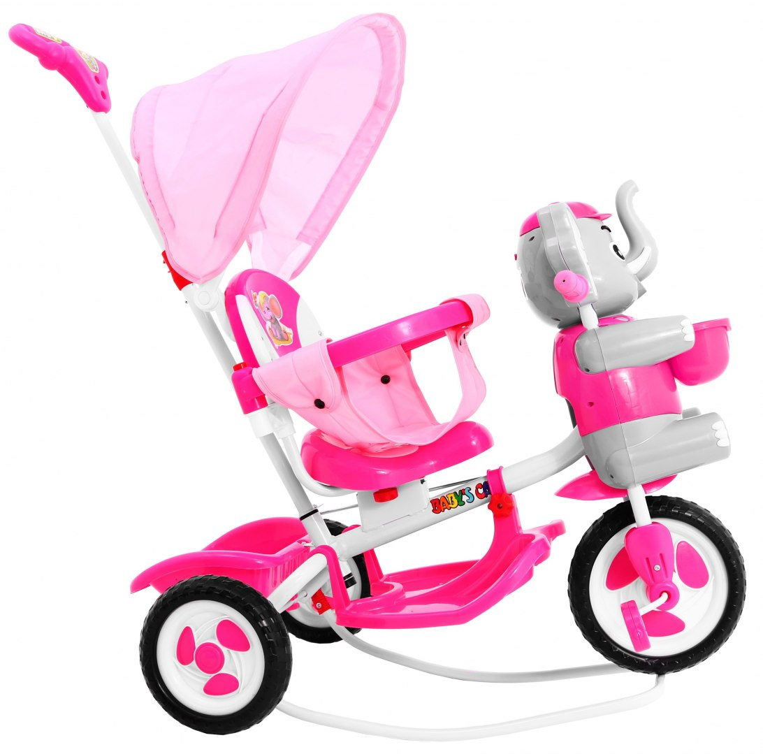 3-kolesový bicykel Happy Elephant Pink – Obrázok 3