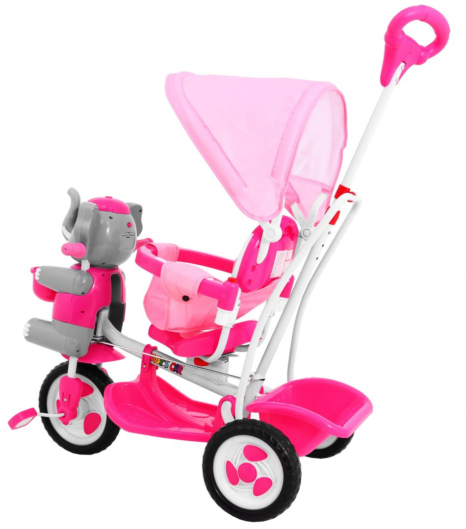 3-kolesový bicykel Happy Elephant Pink – Obrázok 4