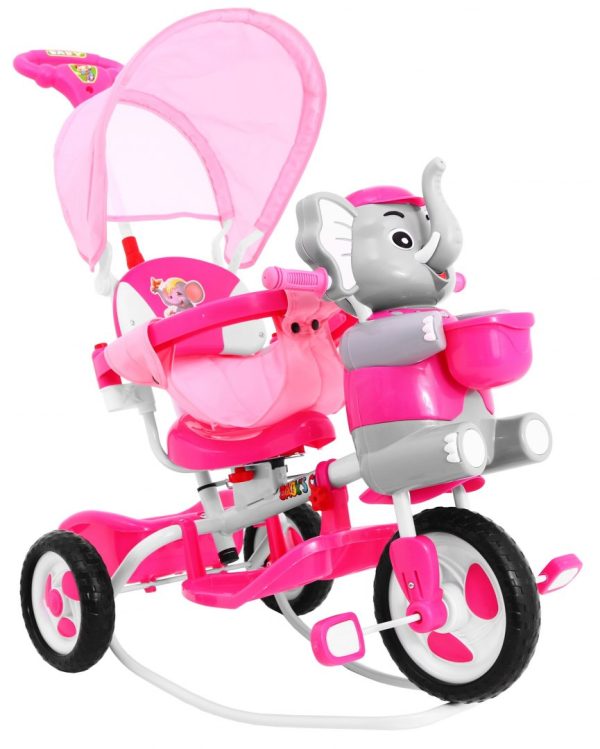 3-kolesový bicykel Happy Elephant Pink – Obrázok 9
