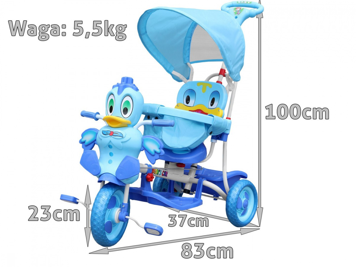 Trojkolka Duck modrá – Obrázok 6