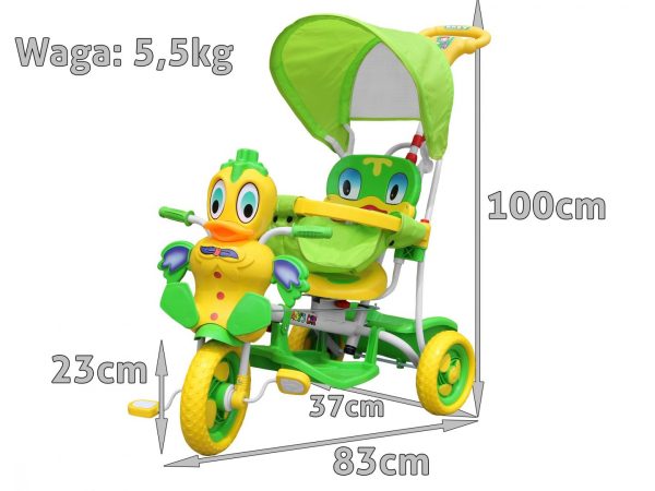 Trojkolka Duck zelená – Obrázok 5