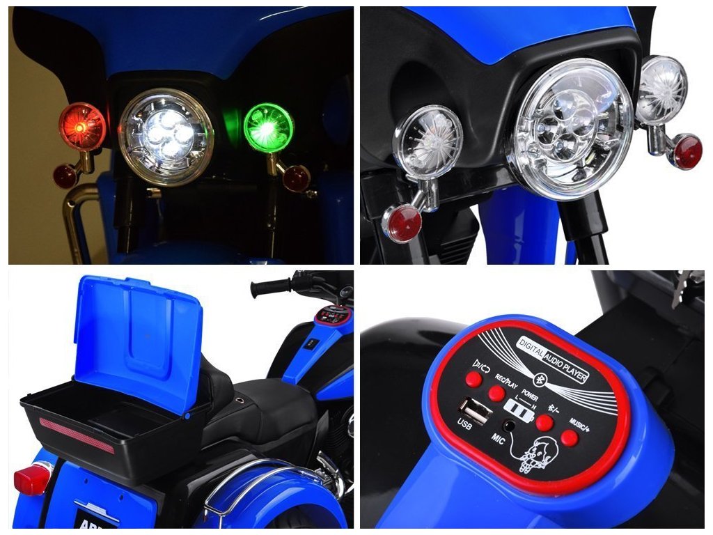 Detská elektrická motorka Chopper Shine modrá J-PA0254 NI – Obrázok 2