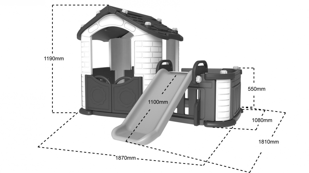 Červená strecha Cottage Slide 3v1 – Obrázok 2
