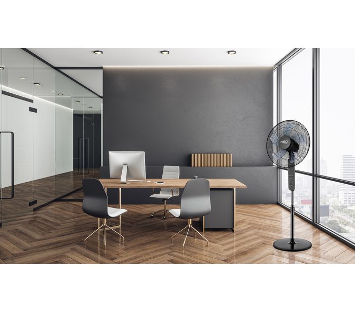 Podlahový ventilátor 45W, priemer. 40 cm, 3 rýchlosti, oscilácia, diaľkové ovládanie – Obrázok 6