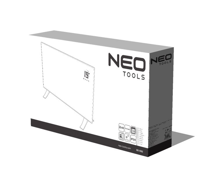 Elektrický konvektor 2000W, IP24 – Obrázok 4