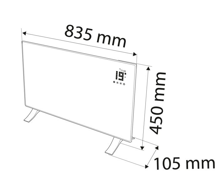 Elektrický konvektor 2000W, IP24 – Obrázok 5