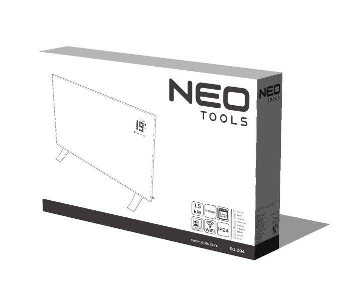 Elektrický konvektor 1500W, IP24, WIFI – Obrázok 6