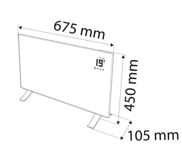 Elektrický konvektor 1500W, IP24, WIFI – Obrázok 5