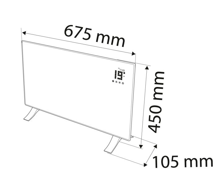 Elektrický konvektor 1500W, IP24, WIFI – Obrázok 5