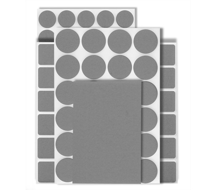 Samolepiace plstené podložky, sivé, 106 ks. – Obrázok 3