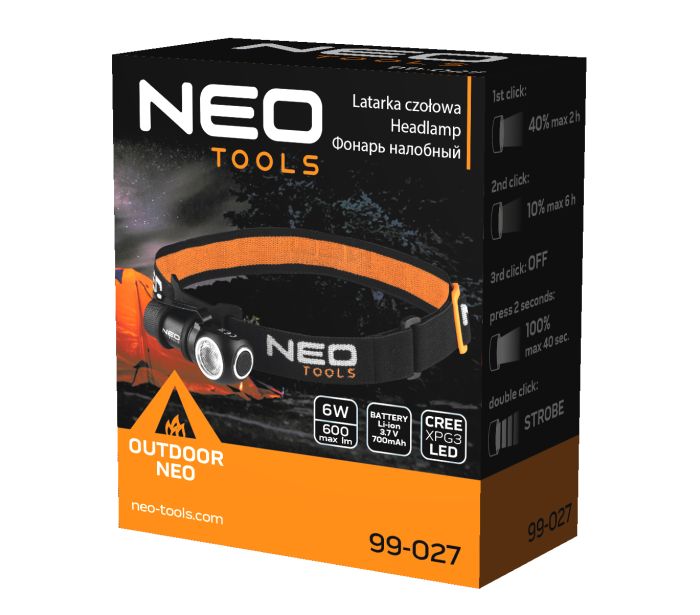 USB dobíjateľný svetlomet 600 lm USB magnetické nabíjanie CREE XPG3 LED – Obrázok 3